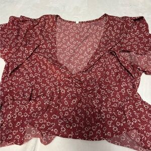 Floral Red Women's Top